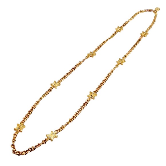 Celine Jewelry - ✨🛍️ Celine Gold and Rhinestone Mini Triomphe Necklace
